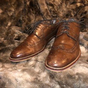 Johnston & Murphy Brogue Brown Leather Dress Shoes